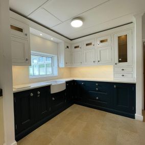 White and Navy Blue Kitchen